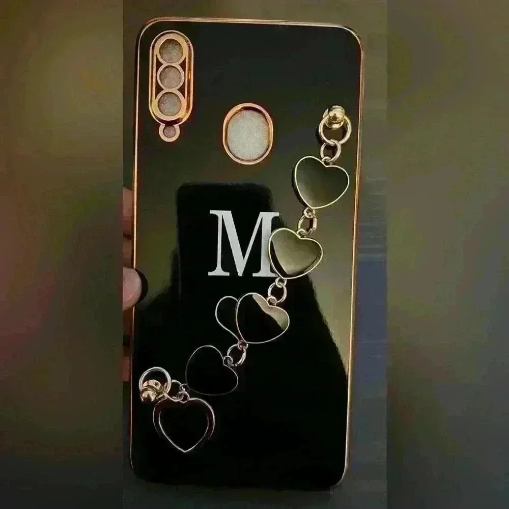 Letter Graphic Phone Case With Hand Strap Galaxy A20s New